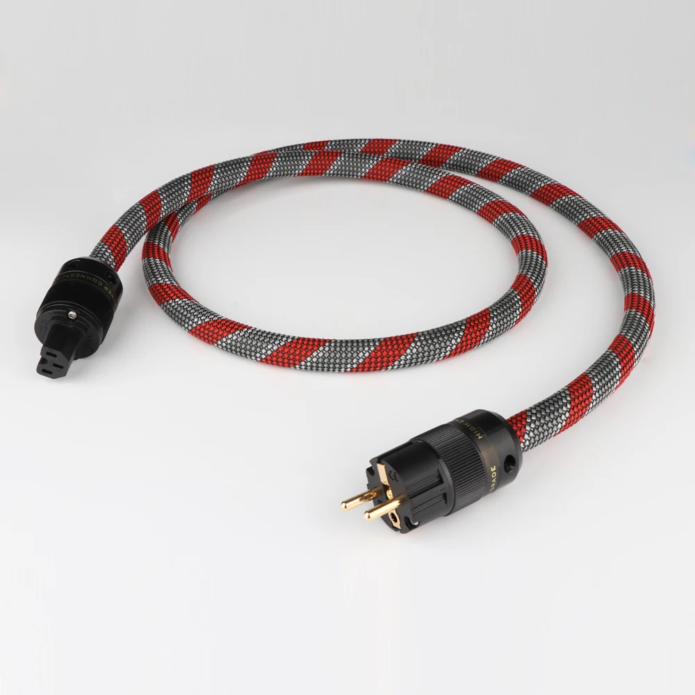 كابل طاقة HI End سلك طاقة الاتحاد الأوروبي مع قابس أوروبي مطلي بالذهب لمكبر الصوت ومشغل HIFI Audiophile خط طاقة التيار المتردد الأوروبي