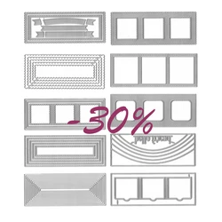 Slimline Dies Scrapbooking Embossing Folder for Card Making, Metal Cutting Die Mold, Photo Alum, DIY Frame, Cuts, New