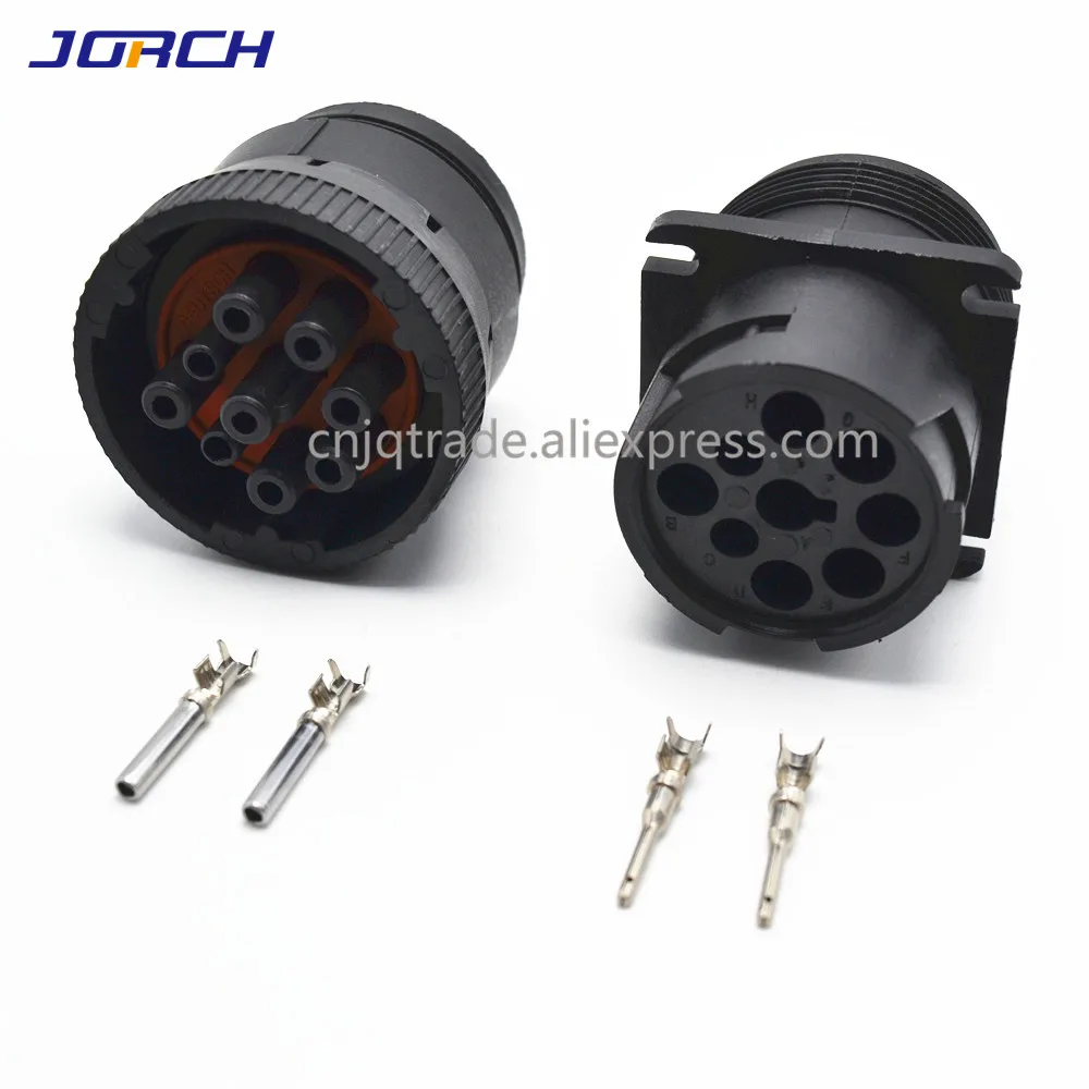 1set 9 pin  HD16-9-1939S HD10-9-1939P Deutsch  black  circular Aviation female male connector   for Track J1939