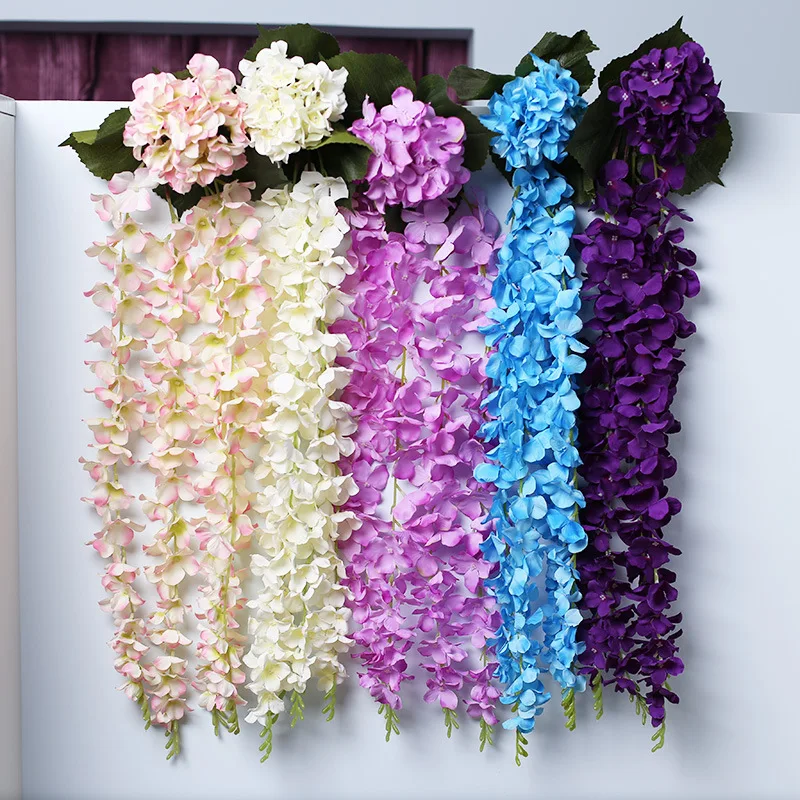 

Wedding Hydrangea Simulation Wisteria Wedding Background Arrangement Basket Bouquet Wall Hanging Flowers Silk Floral Supplies