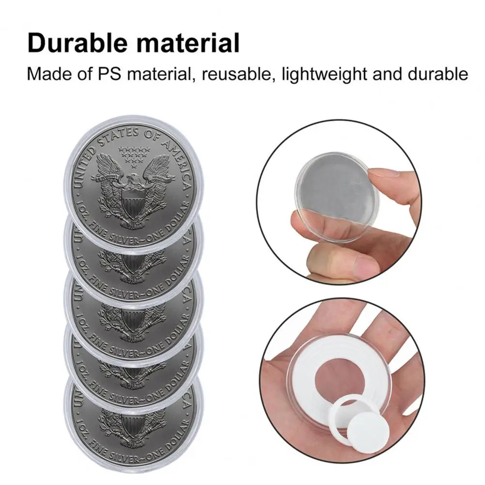 20 Sets 46Mm Coin Houder Capsule Protector Collection Clear Coin Opbergdoos Voor Awards Ceremony Portemonnees