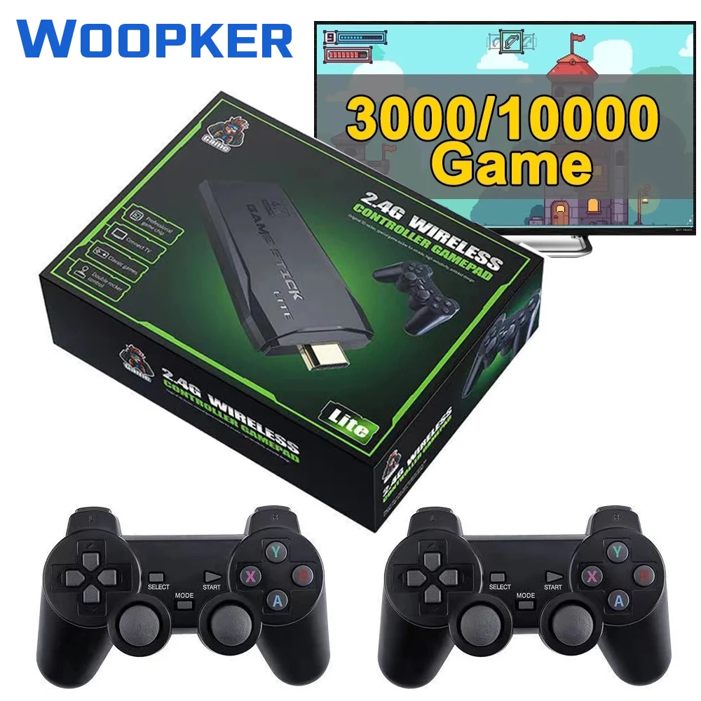 4K HD Video Game Console 2.4G Double Wireless Controller For FC/PS1/GBA TV Dendy Game Console 10000 Games Stick  Joystick Handle