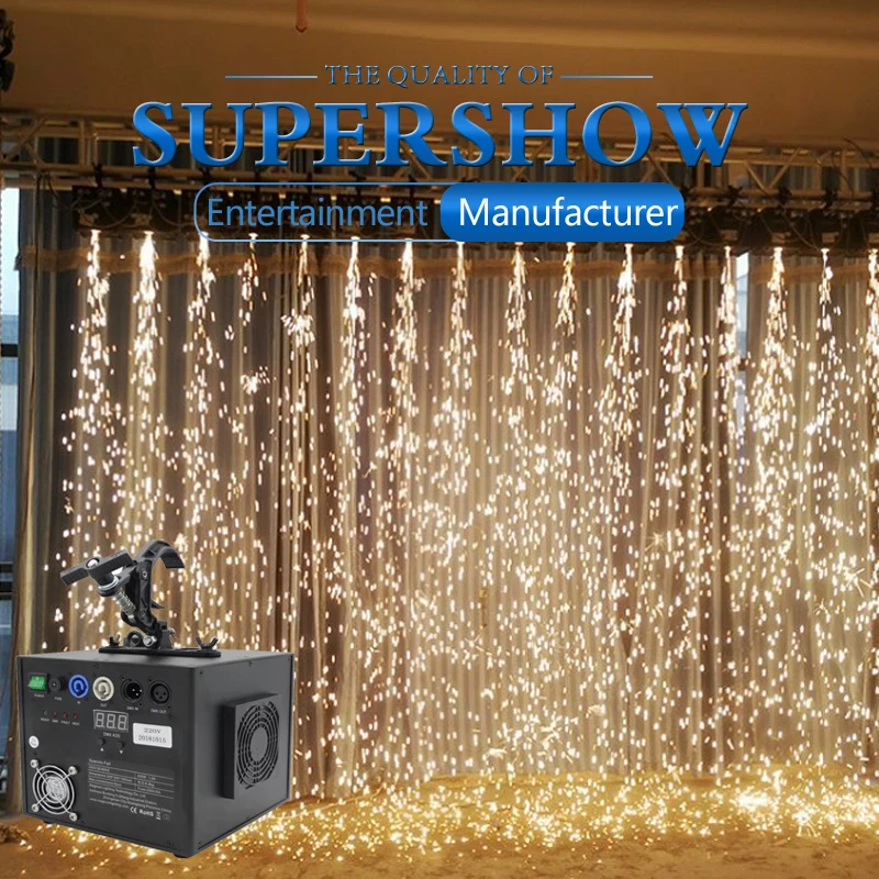 Stage Waterfall Spray Free Shipping 4Pcs/Lot Flightcase with 20Bags Ti Powder Cold Fireworks Fountain Machine Special Stage