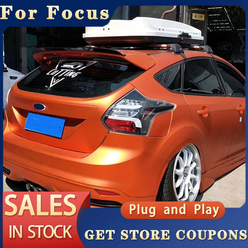 Car Styling for 2012 2013 2014 year for FORD Focus 3 hatchback LED Strip Tail Lamp rear lights back light Red color TJ