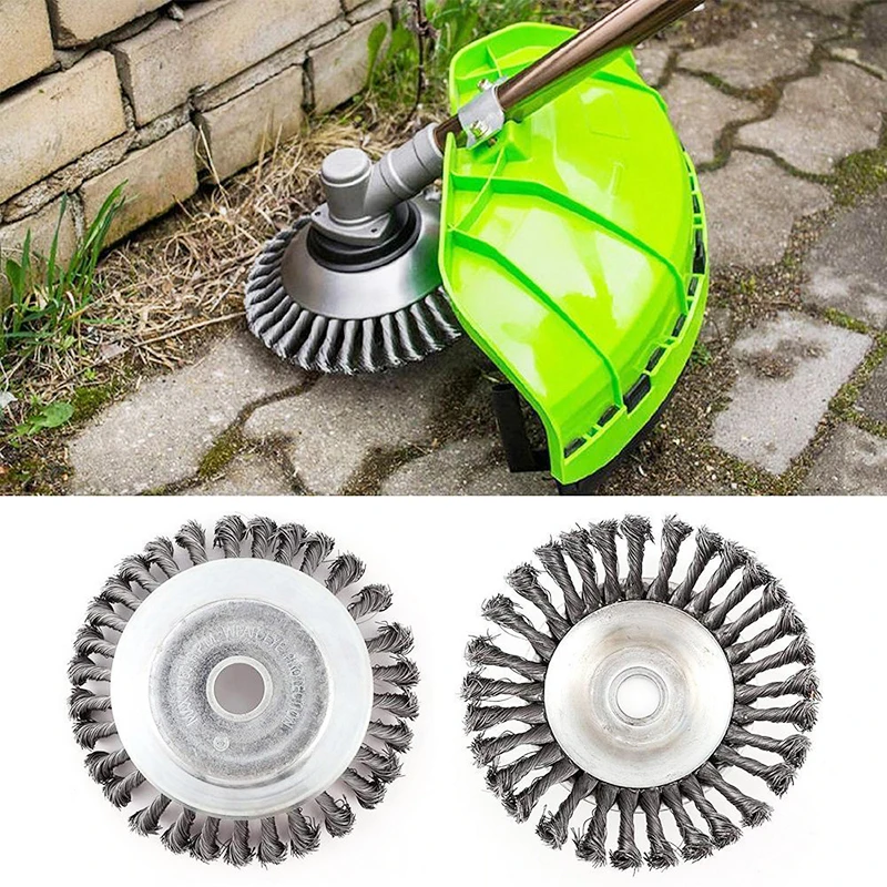 25Mm Diafragma 8 Inch Staaldraad Wieden Borstel Gedraaide Draad Kom Type Roterende Draad Wiel Tuin