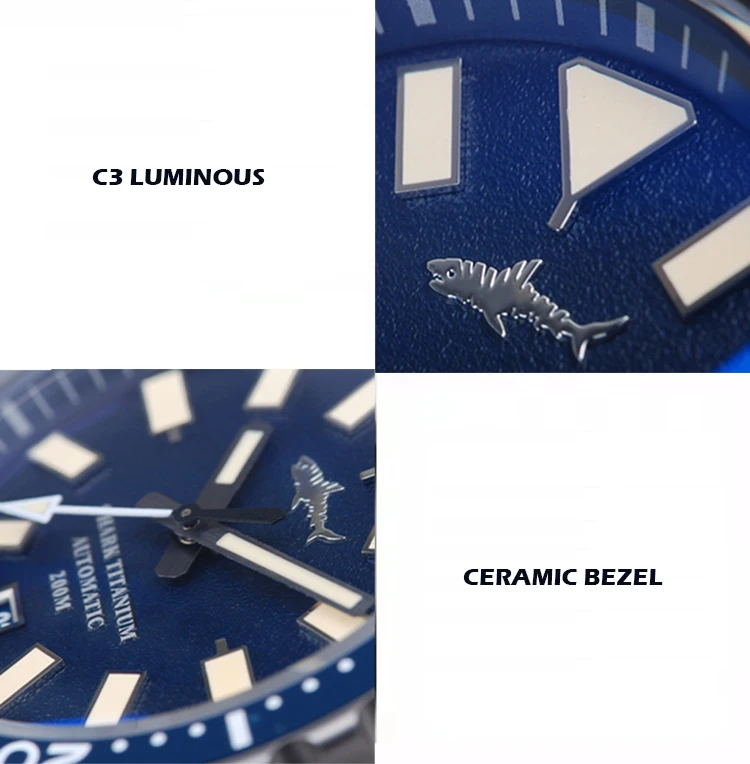 Heimdallr masculino mergulhador relógios titânio militar atum relógio de pulso mecânico automático luminoso 200m resistente à água safira nh35