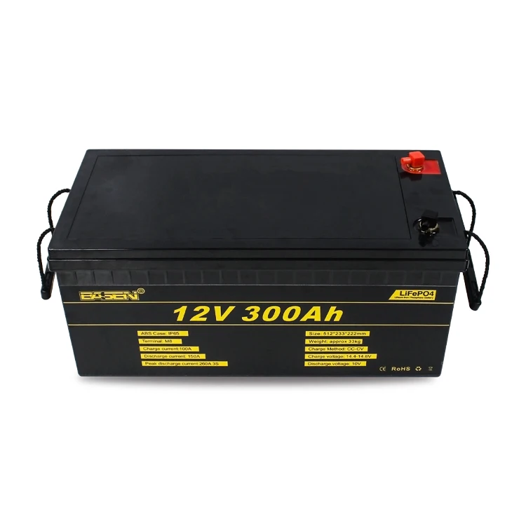 

Lifepo4 12v 300ah Battery Pack Rechargeable Solar Lithium Ion Phosphate Deep Cycle