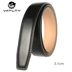 VATLTY-cinto de couro masculino, fivela automática de liga dura, couro de vaca natural macio, cinto de calças não poroso masculino, novo, 31mm
