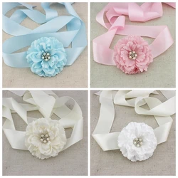 Shining Rhinestone Peony Flower Sash Women Dress Decoration Waistband Maternity Pregnancy Belly Belt Holiday Gifts 8 Colors