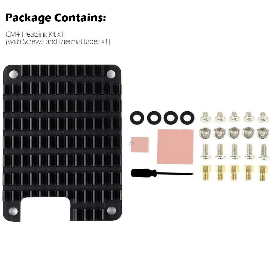 Raspberry Pi CM4 Heatsink Kit, Raspberry Pi Computer Module 4 Heat Dissipation Heat Sink with Thermal Tapes Notched for Antenna