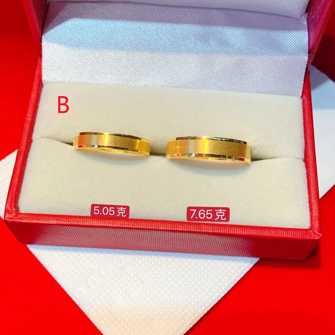 HX 24K Pure Gold Ring Real AU 999 Solid Gold Rings Elegant Shiny Heart Beautiful Upscale Trendy Jewelry Hot Sell New 2023