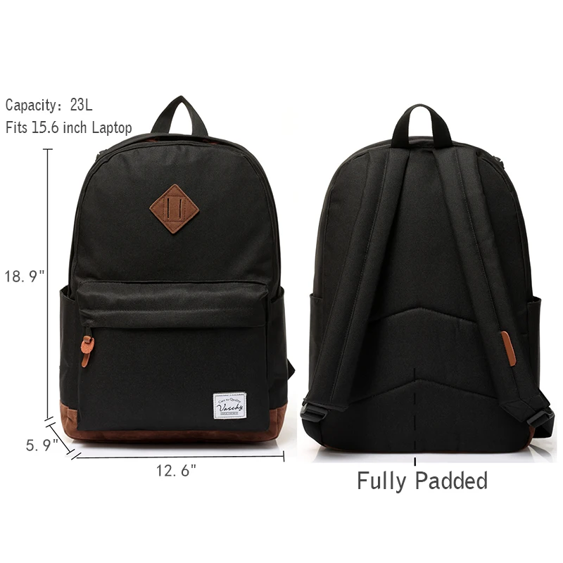 Imagem -04 - Polegada Portátil para Adolescente Mochila de Escola para Homens e Mulheres Vaschy Unisex Clássico Resistente à Água 15.6