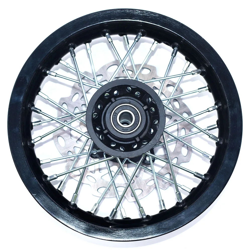 1.60-10 Inch Front Aluminum Alloy Wheel Rim with 190MM Brake Disc Plate Rotor 32 Spoke For Dirt Pit Bike Off-Road Motorcycle