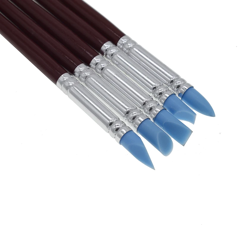 

cleaning Remove Finger Print tool 8mm Rubber Brushes arts crafts Soft Head Shaper Pen ceramic Polymer Clay Tools 5pcs/lot