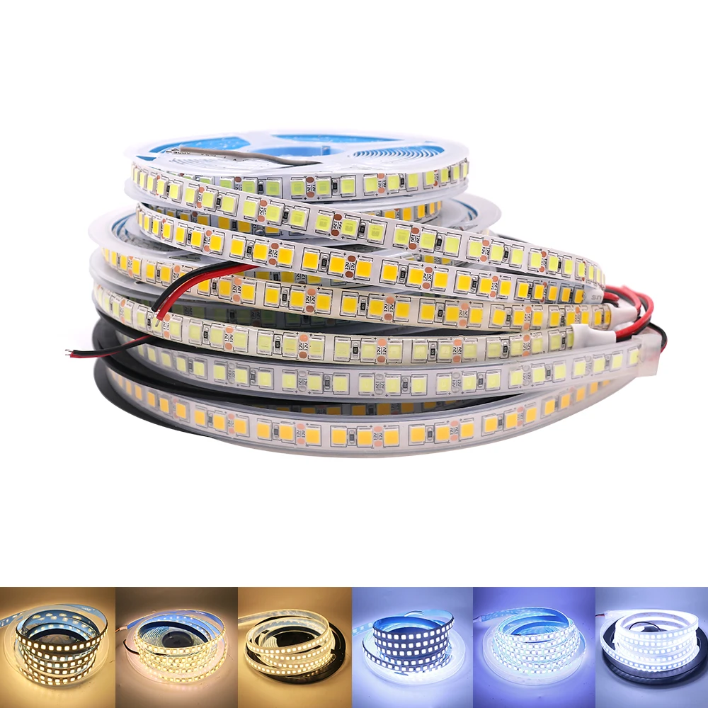 Taśma LED 5054 Super jaśniejsze 60 leds/m 120 leds/m 12V LED listwa oświetleniowa do dekoracji wnętrz 5m zimny biały/ciepły biały 1m 2m 5m