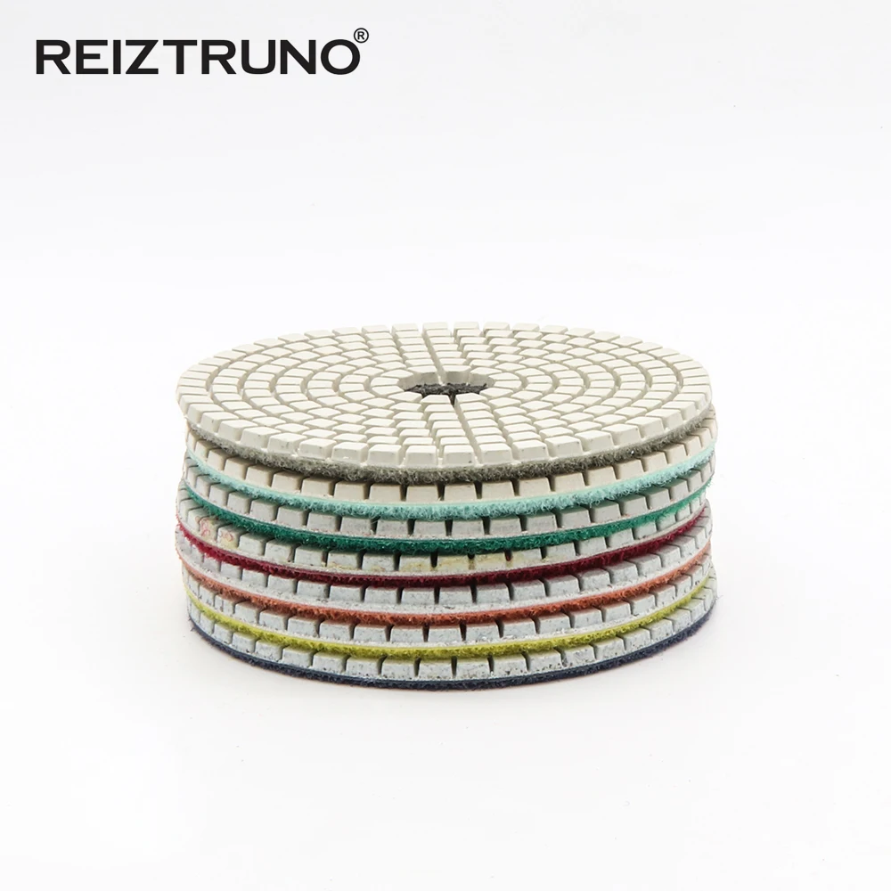 3 Buah Bantalan Pemoles Lantai Beton Berlian Ikatan Resin 4 Inci untuk Pemoles dan Pemoles Lantai Beton. Penggunaan Velcro Kembali, Basah/Kering