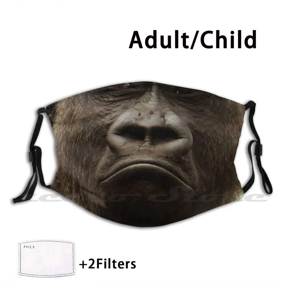 Chimpansee Aap Gezichtsmasker Ontwerp Masker Doek Herbruikbare Print Filter Wasbare Chimpansee Aap Chimpansee Facemask