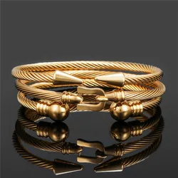 3pcs/set Fashion Mens Women Buckle Bangle Jewellery Men Luxury Royal Rivet Bangle Set For Women Fashion Armband Black Gold Cuff