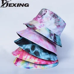 Summer Tie Dye Bucket Hat for Men Women Reversible Fashion Hip Hop Fisherman Hat Bob Street Outdoor Travel Boys Girl Hat Panama