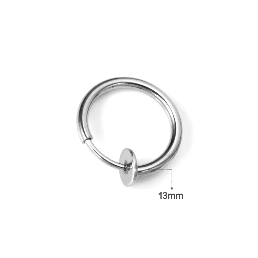 50pcs/lot Stainless Steel Spring Earrings Clip Nose Ring Belly Button Ring for Ear Hole Women/Men Jewelry Accessories