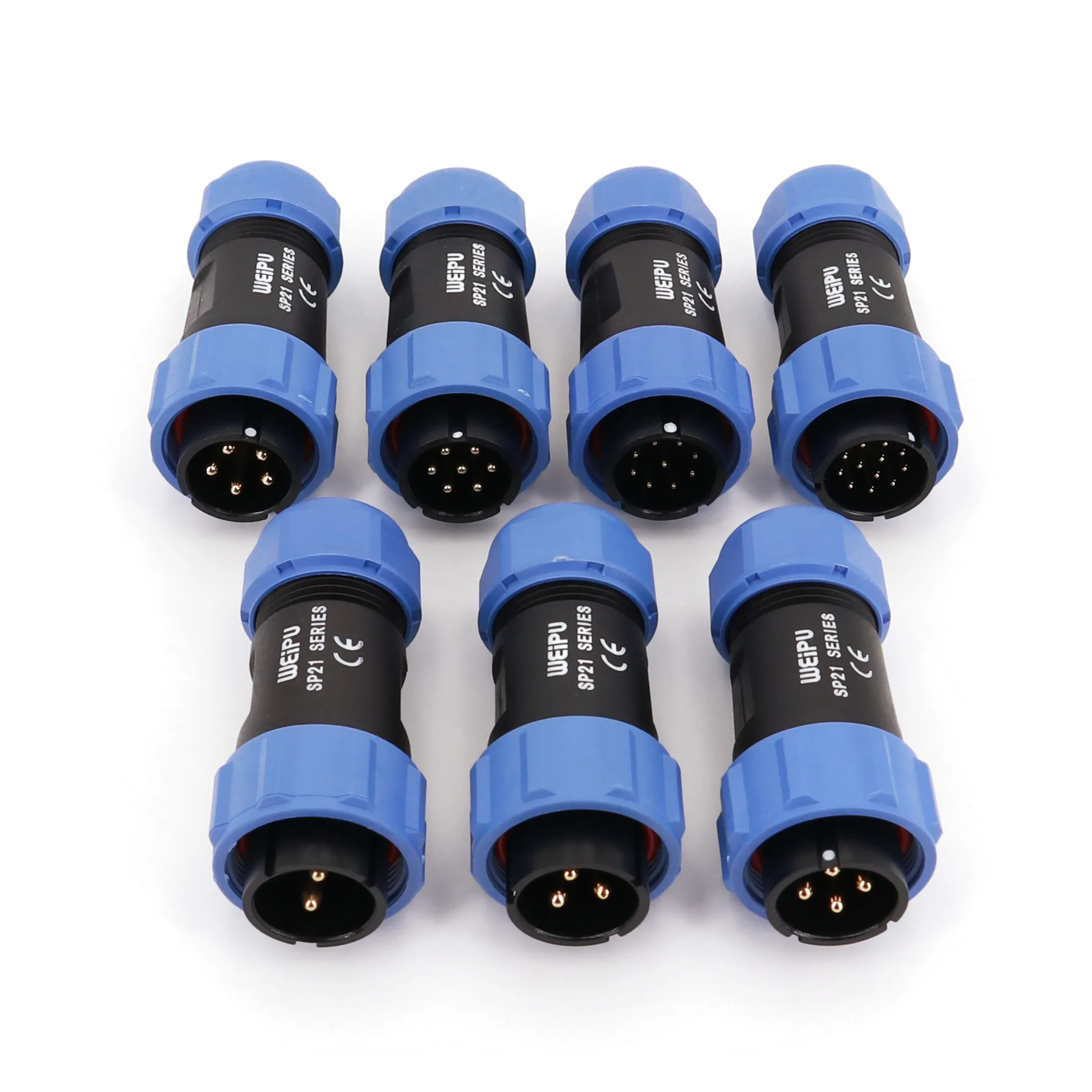 Weipu SP21 Series Waterproof IP68 Male and Female In-Line Circular Aviation Cable Plug Connector