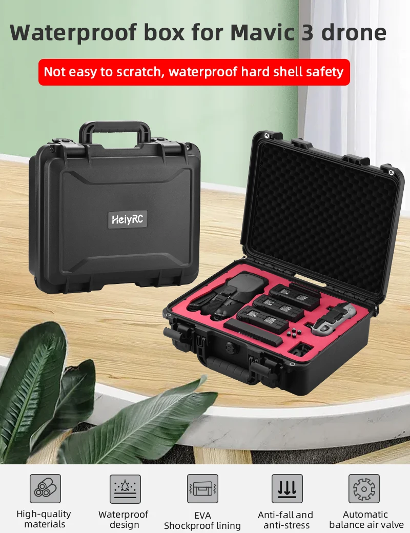 Mavic 3 Waterproof Hard Case, Carrying Case for DJI Mavic 3 Fly More Combo, Professional DJI Mavic 3 Case,Mavic 3 Accessories