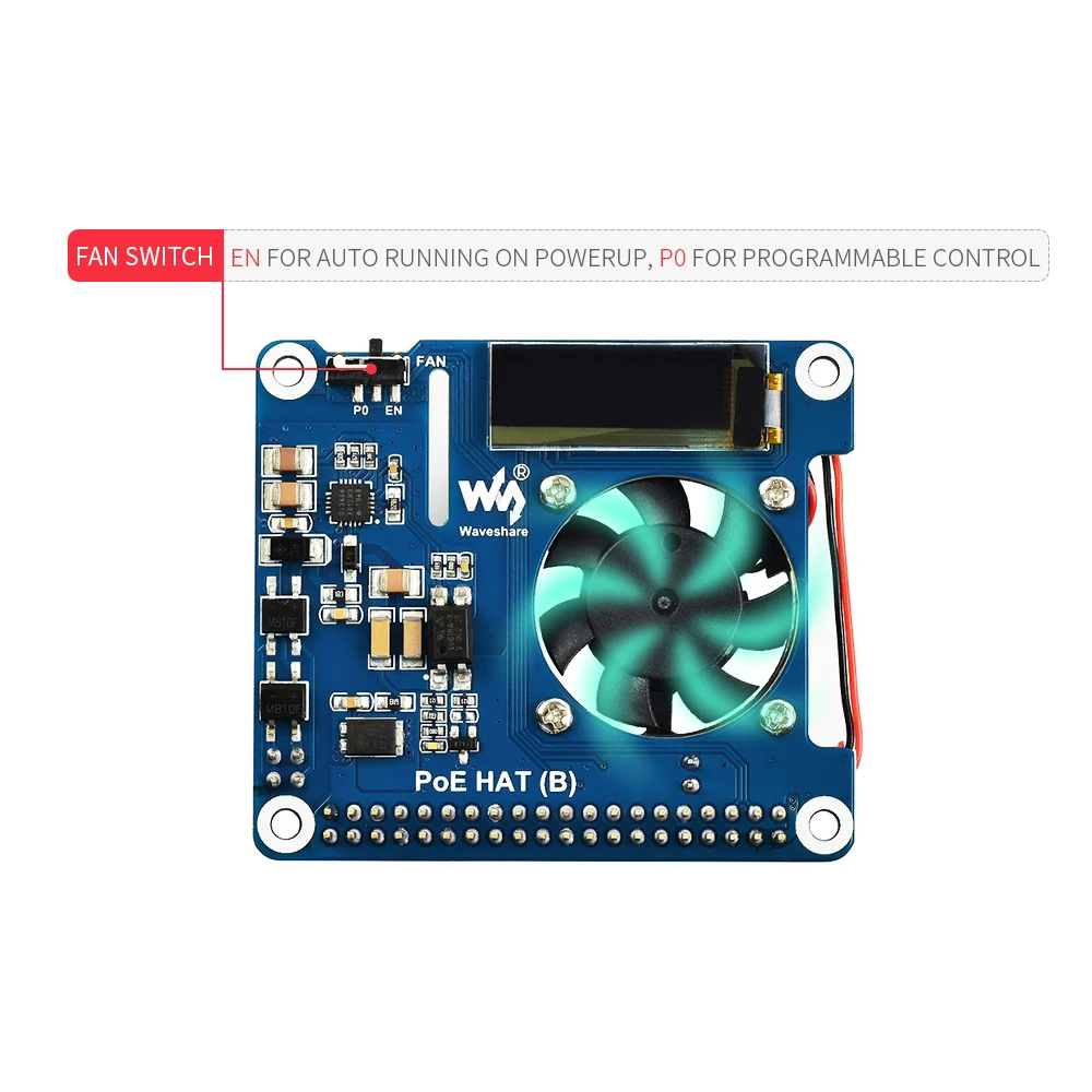 Carte d'extension de ventilateur de refroidissement 5V Pi4B PoE HAT pour RPI RasPi Raspberry Pi 3 modèle B+ 3B+ 4 projets 2G 4GB 8GB RAM Accessoires d'alimentation