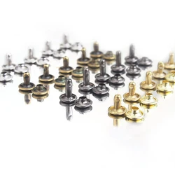 20Sets 6/7/8/9/10mm Metal Double Cap Rivets Studs for Leather Crafts Bags Belt Garments Hat Shoes Pet Collar Round Rapid Rivet