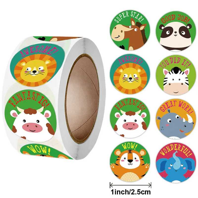 cartoon animals encouragement stickers children\'s school teacher reward sticker A vehicle, a car, a bumper sticker