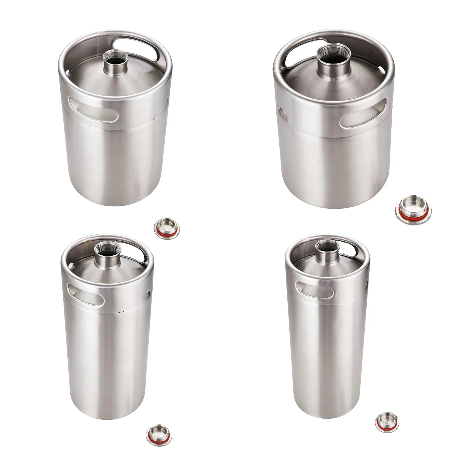 

304 Stainless Steel Mini Keg Beer Pressurized Growler Portable Beer Bottle Home Brewing Beer Making Tool 2/3.6/4/5L