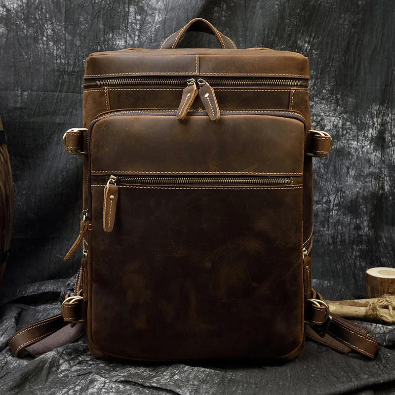 Large Leather Backpack Men Luxury Designer Laptop Bagpack for Man Backpack for School Bag Travel Backpack Bag Men\'s Daypack