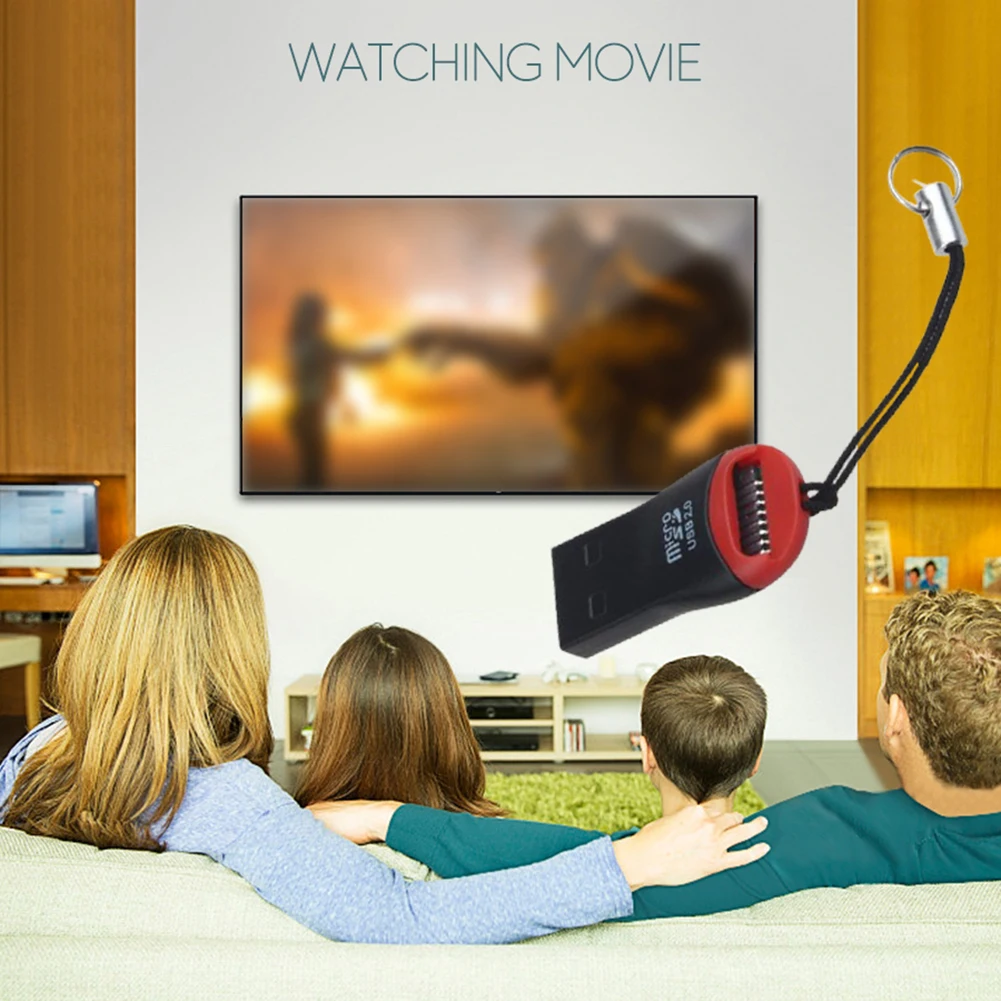 Mini Portable USB 2.0 Micro Secure Digital SDHC TF Memory Card Reader Adapter