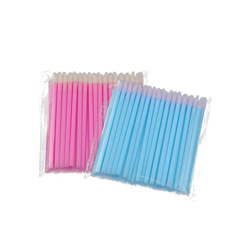 50 ชิ้น Disposable Lip Brush Lash มาสคาร่า Applicator ลิปสติก Wands ชุดเครื่องสําอางค์ขนตาแต่งหน้าแปรง