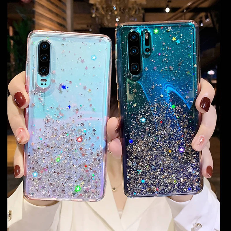 Glitter Silicone Case For Xiaomi Mi 11T Pro 10T Lite Redmi Note 11 10 Pro 4G 10s 9 9T 9A 8 POCO X3 Ultra Thin Clear Soft Cover