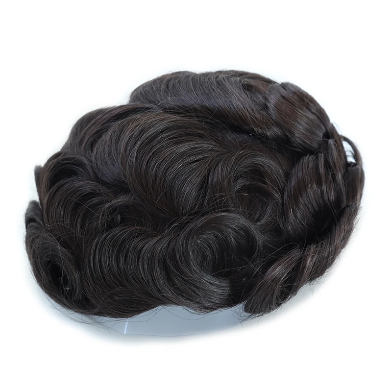 ISkin Men's Capillary Prosthesis With Knots Toupee Invisible Wig Man Human Hair Prosthesis Man Natural Hair System Replacement
