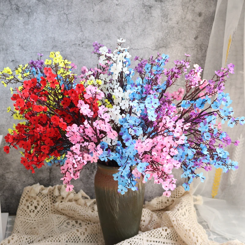 10 Stück Künstliche Blumen Kirschblüten Gypsophila Kunstpflanzen DIY Hochzeitsstrauß Vasen für Heim-, Zimmer- und Gartendekoration Künstlicher Zweig – Detail 1