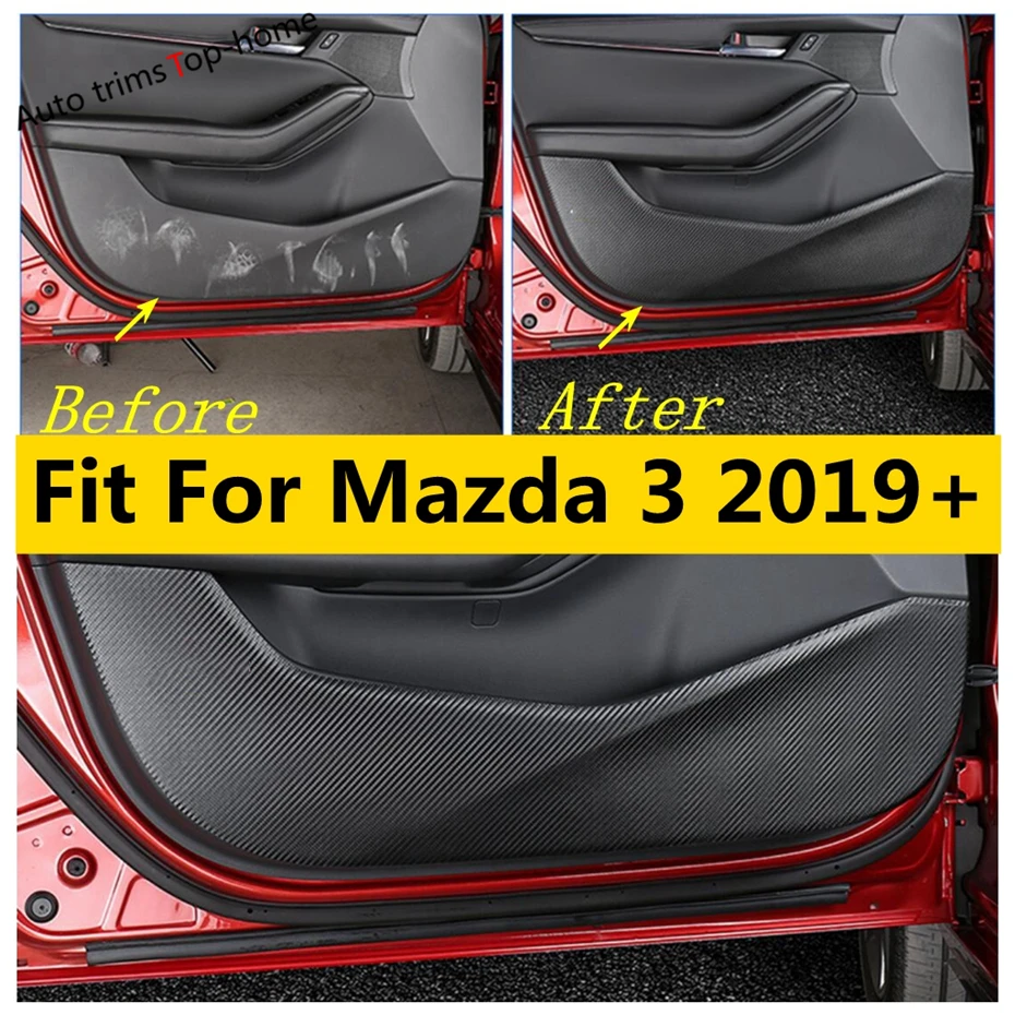 Inner Door Anti Kick Pad Protection Side Edge Film Decoration Stickers Cover Trim Fit For Mazda 3 2019 - 2023 Car Accessories