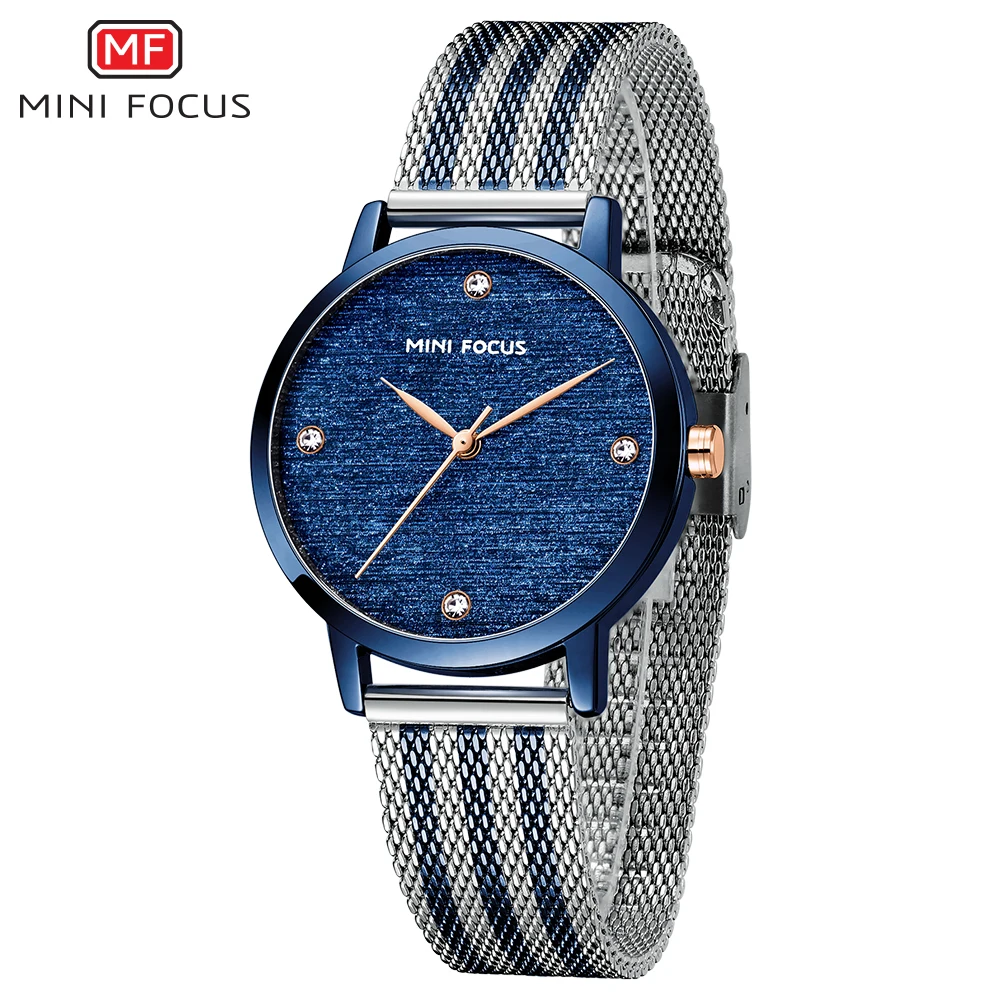 MINI FOCUS Luxury Blue Watches Women Top Brand Waterproof Wristwatch Fashion Simple Quartz Watch Lady Woman Relojes Mujeres 0329