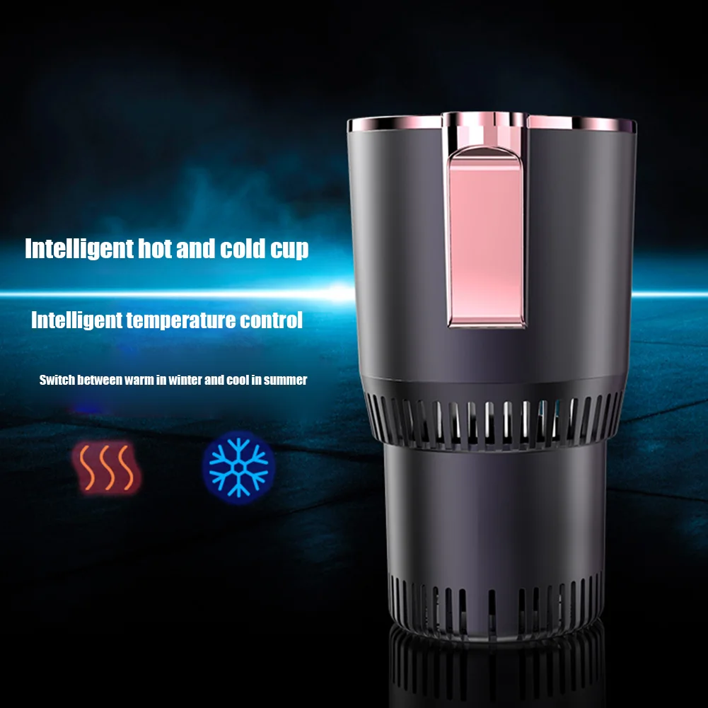 12V 2-In-1 Smart Cooling & Heating Car Cup Electric Coffee Milk Warmer and Cooler Beverage Mug with Temperature Display for Car