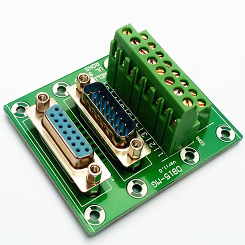 D-SUB DB15 Male / Female Header Breakout Board, Terminal Block, Connector.