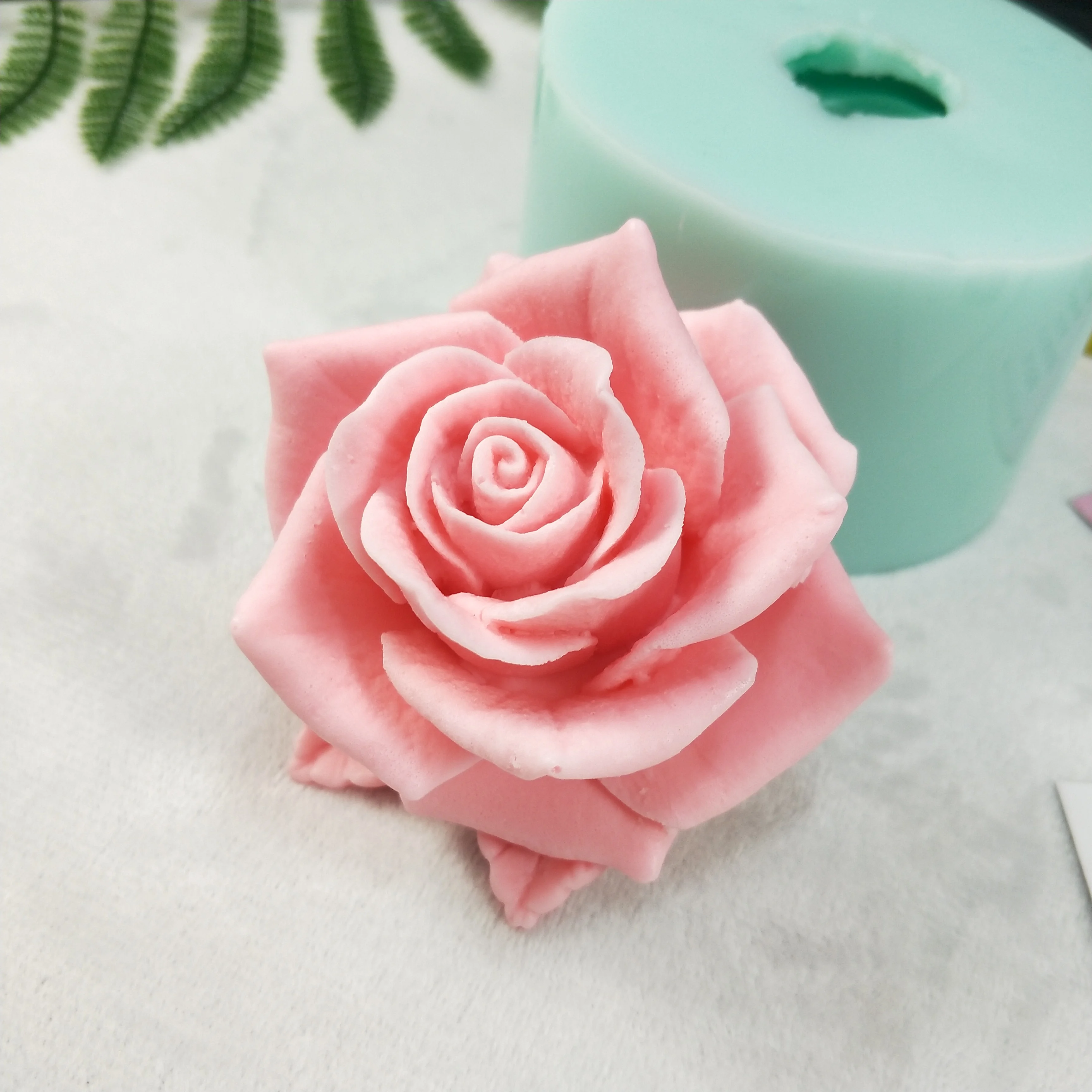 Molde de silicona 3D con hermosa flor rosa, ramo de rosas, moldes para jabón, arcilla, resina, yeso, vela de Chocolate