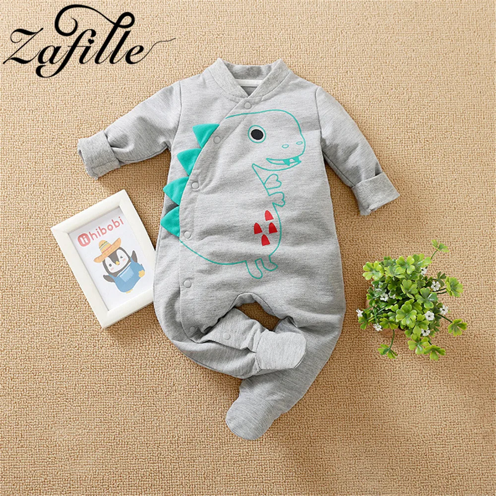 ZAFILLE Cartoon Baby Boy Clothes Animals Printed Cute Winter Overalls For Newborns Kids Boys Clothing Cute Panda Infant Jumpsuit