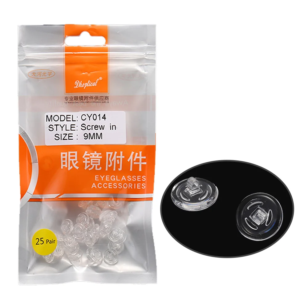 (25 Pair) Soft Circular Eyeglasses Nose Pads Push-In Screw-In Comfortable Fit Prescription Lens Accessories CY014