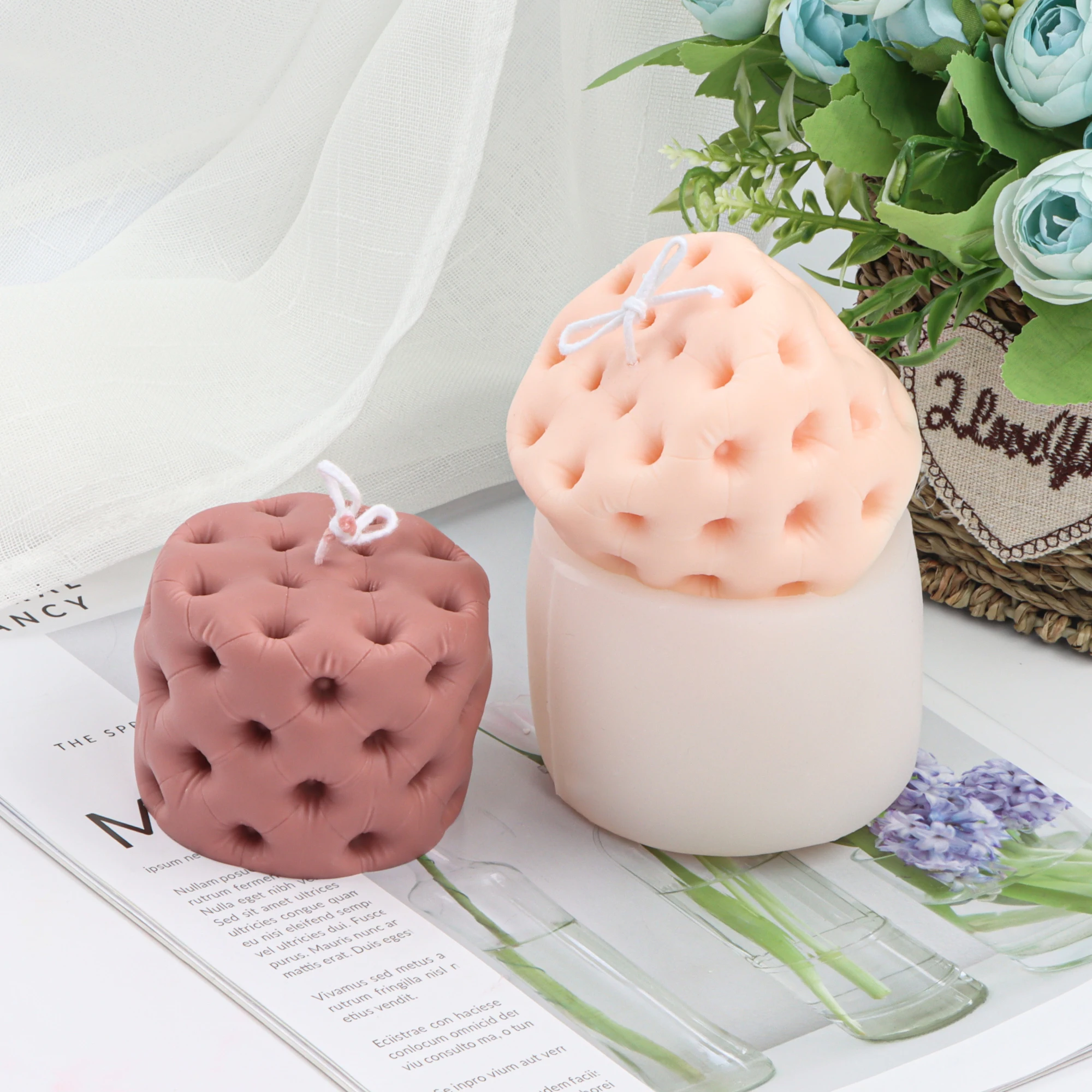 Popular Sofa Candle Mould Round Sofa Shape Cylinder Home Decoration Cafe Office Bedroom Simple Style Ornament Silicone Mold