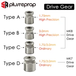 1PC MK8 MK7 Drive Gear for 1.75mm 3mm Filament 3D Printer Reprap Extruder Pulley 5mm Shaft