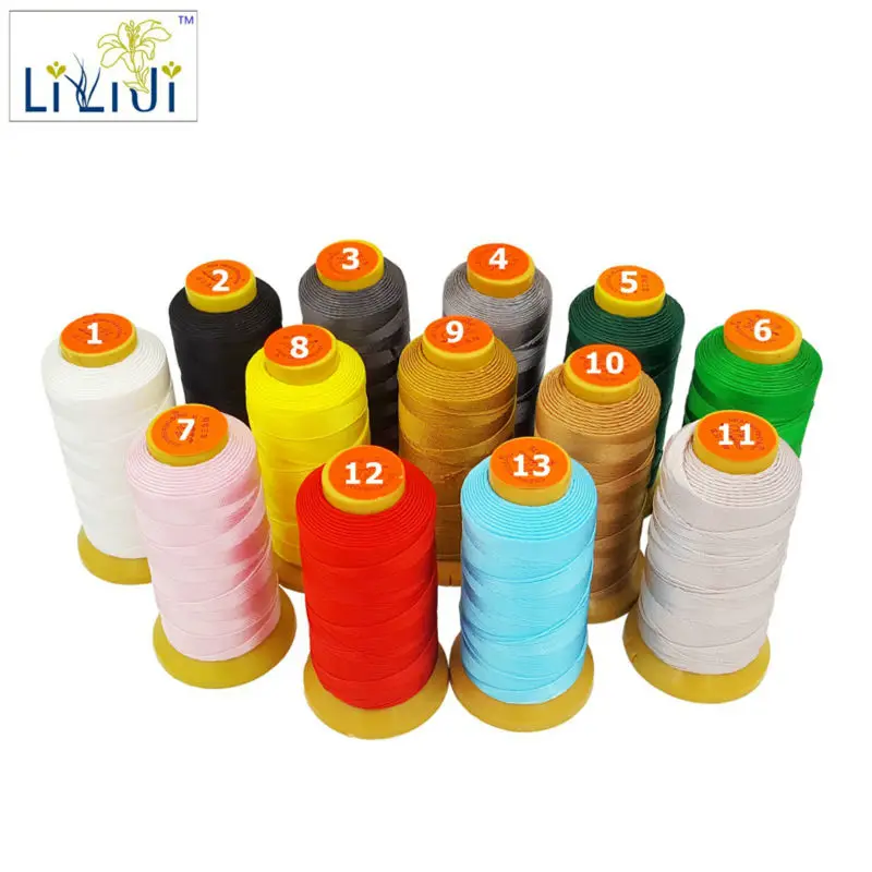 LiiJi Unique 13 Colors Silk Nylon 0.6mm 9Strands Thread for DIY Jewelry Beads Making approx 350M No.1-13