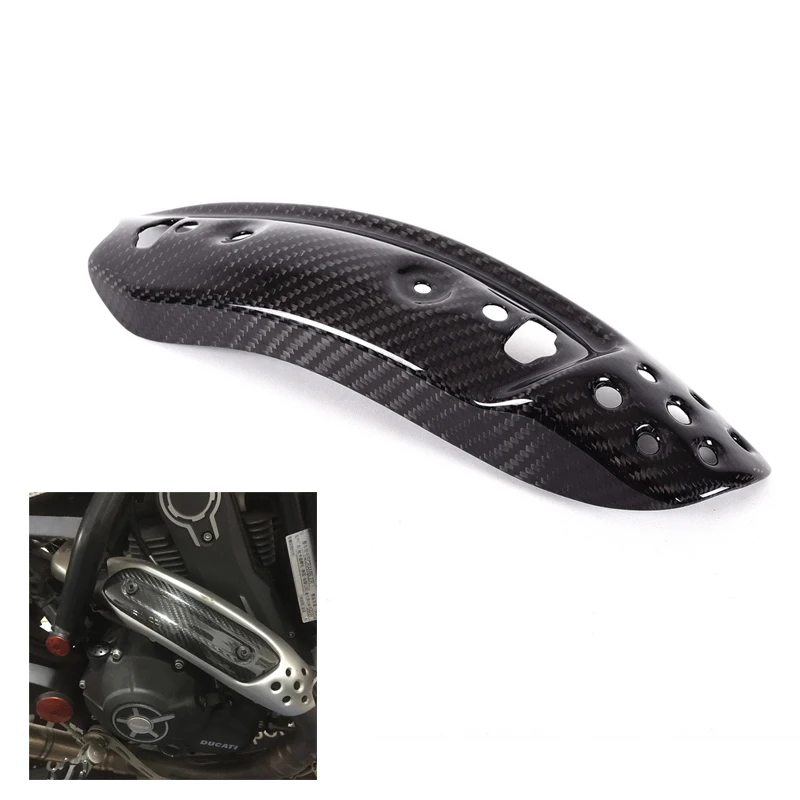 

New 100% Carbon Fiber Motorcycle Exhaust Cover Exhaust Protection Cap Decorative For Ducati 1100 1100Special Sport 2018 2019