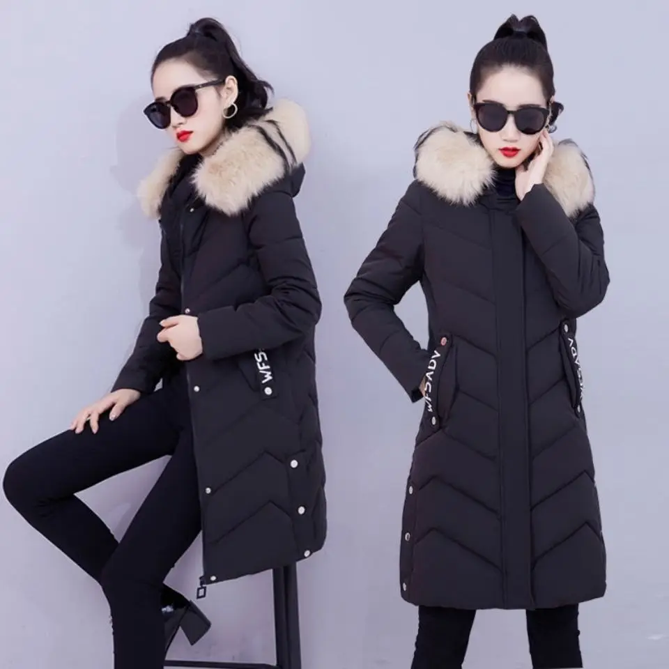 

Women Thicken Parkas Hooded 2023 New Winter Coat Women Plus Size M-2XL Wadded Jacket Long Parka Gilrs Jaqueta Feminina