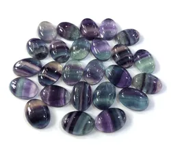 Genuine Rainbow Fluorite Cabochon Wholesale 13x18mm Oval Gemstone Beads CAB Loose Precious stone Ring face Pendant accessories