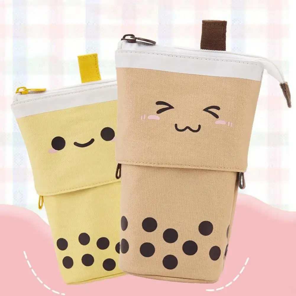 

Cute Telescopic Pencil Case Boba Tea Shaped Pencil Case Kawaii Pen Pouch Stationery Holder Big Stationery Bag Cute Pen Holder